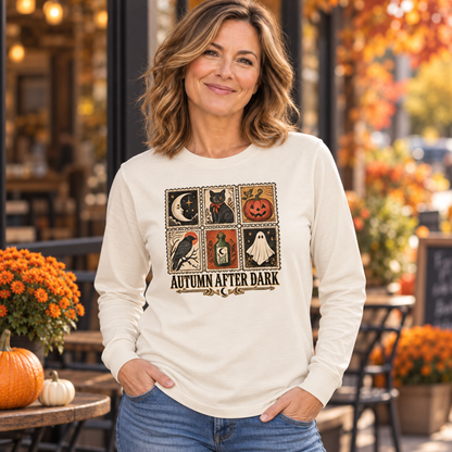 Autumn After Dark Vintage Stamp Crewneck