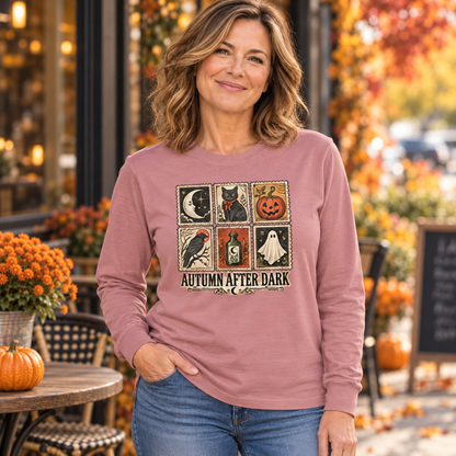 Autumn After Dark Vintage Stamp Crewneck