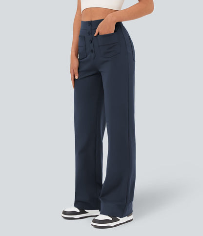 The Dayline Stretch Straight-Leg Pant in Black by STAPLE