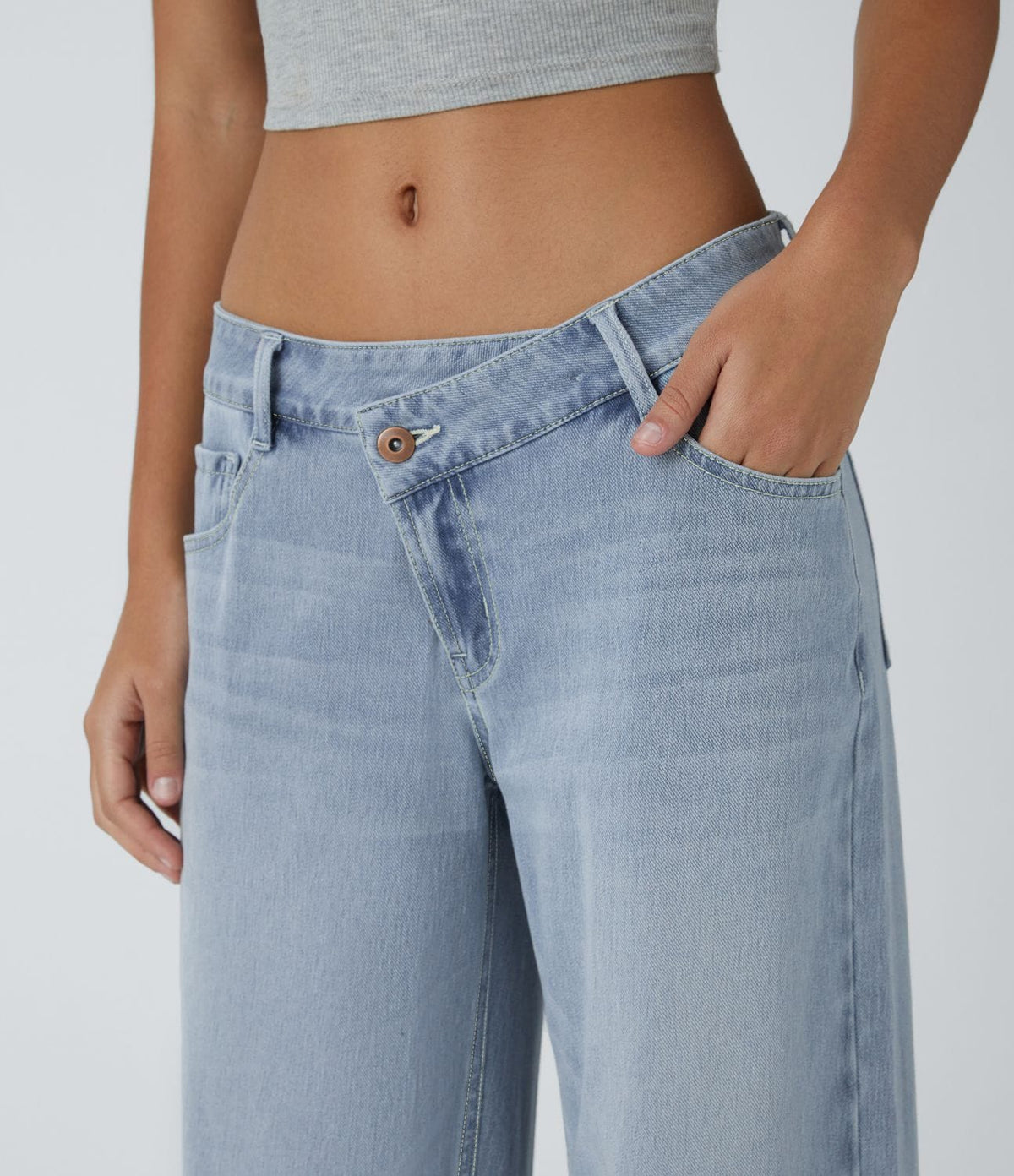 The Offset™ Asymmetric-Waist Wide-Leg Jean