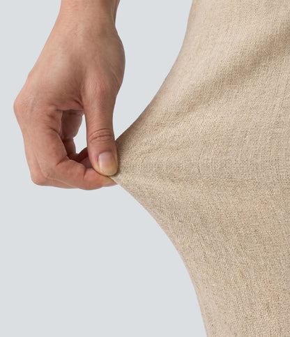The Sandstone Linen-Feel Straight-Leg Pant in Silverwood Sage by STAPLE