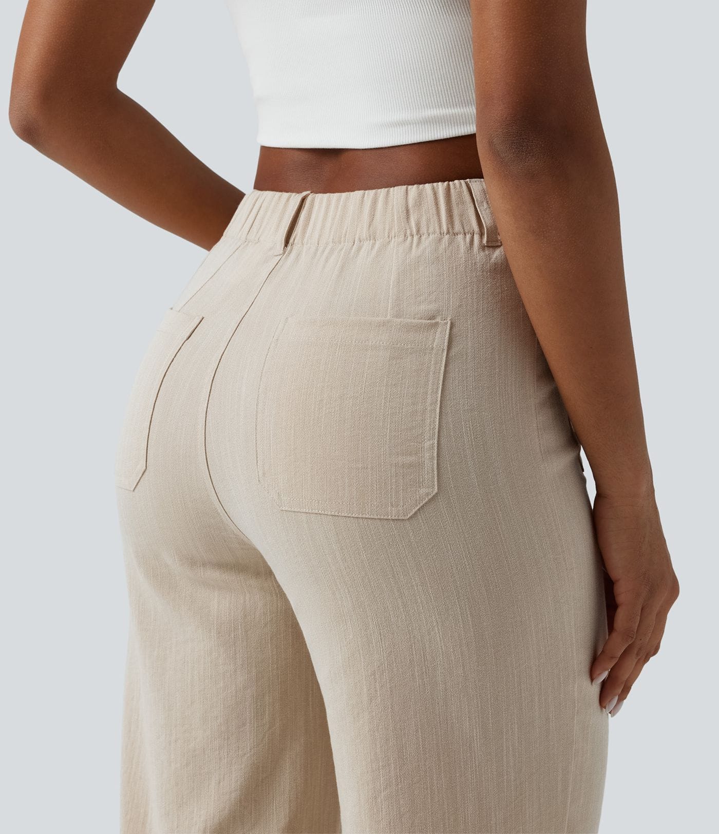 The Sandstone Linen-Feel Straight-Leg Pant in Moss Dune Green by STAPLE