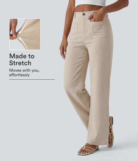 The Sandstone Linen-Feel Straight-Leg Pant in Dune Mirage by STAPLE