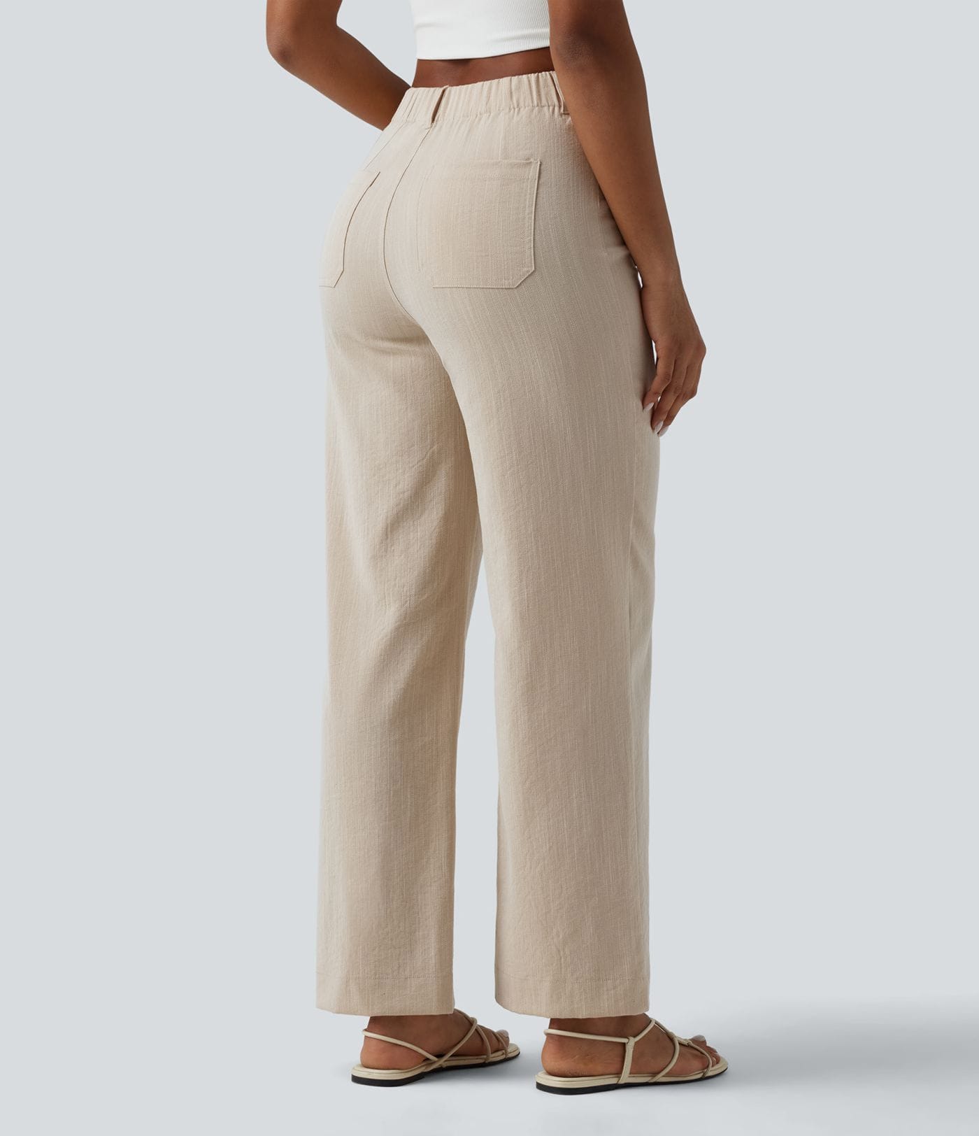 The Sandstone Linen-Feel Straight-Leg Pant in Black by STAPLE