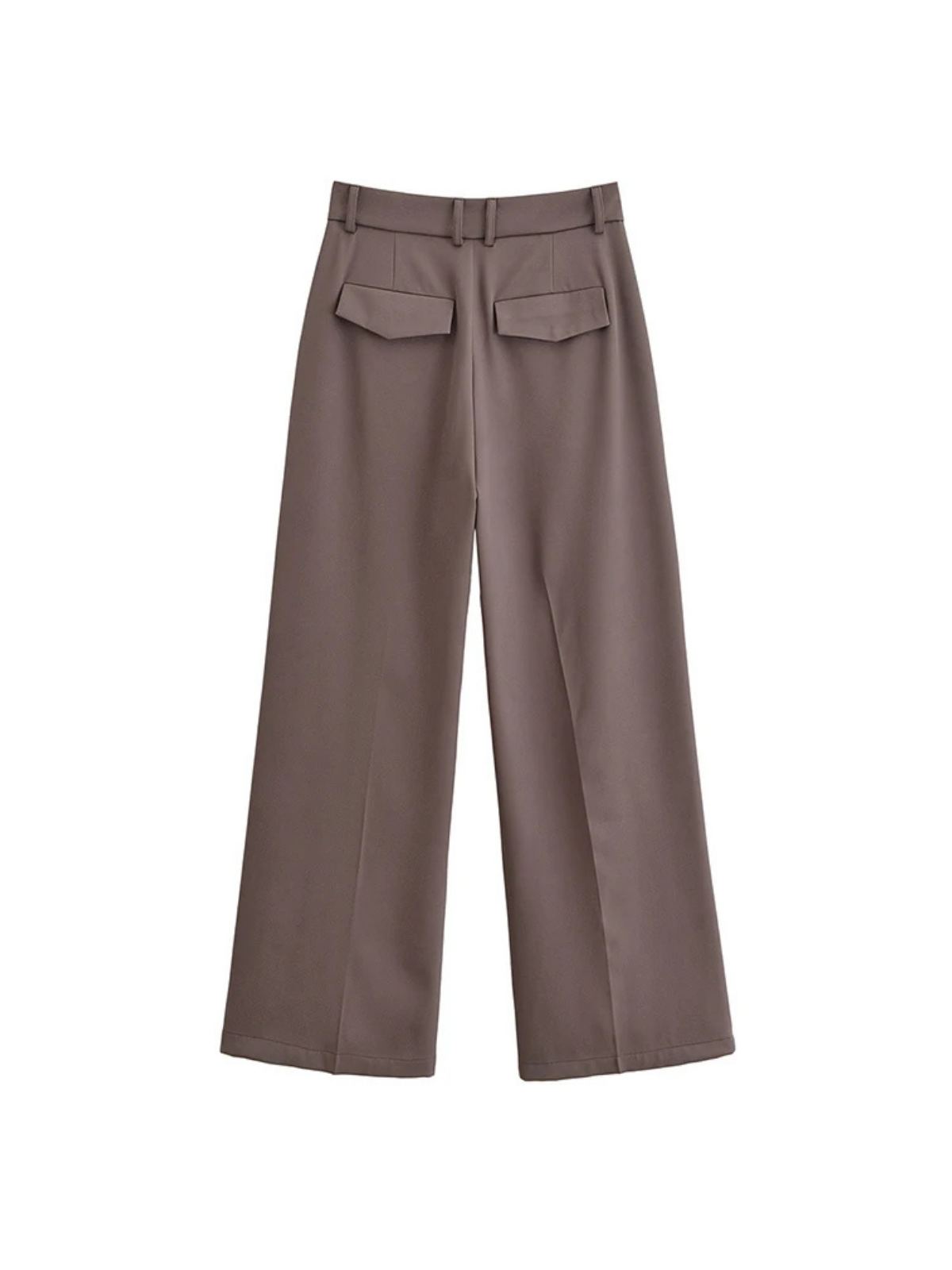 Women's High-Waisted Wide-Leg Trousers with Double Pleat Detail