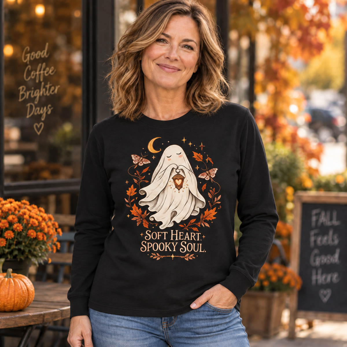 Soft Heart, Spooky Soul Ghost Graphic Top