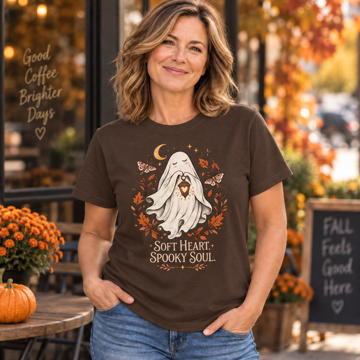 Soft Heart, Spooky Soul Ghost Graphic Top