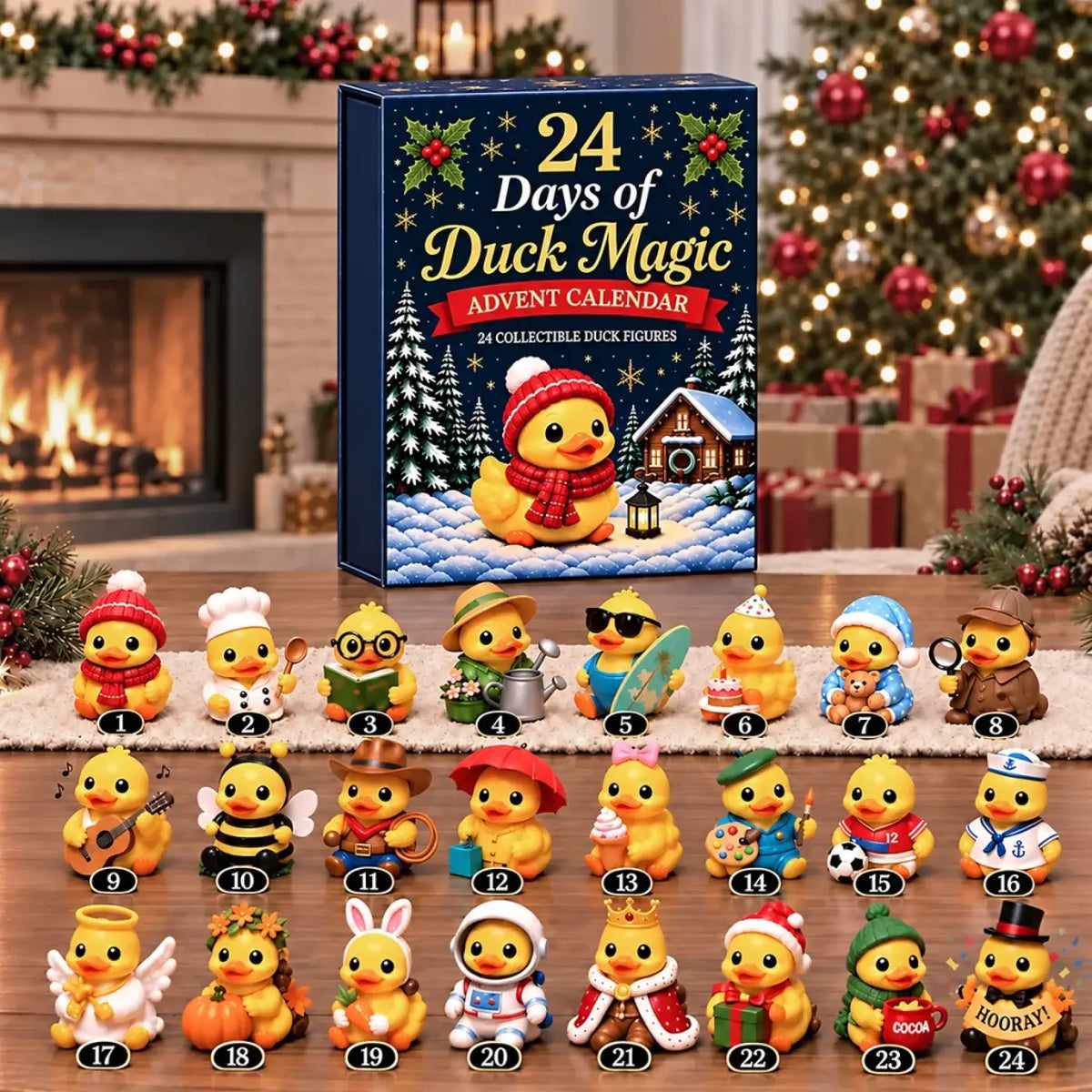 Duck Magic Advent Calendar box with all 24 collectible duck figures