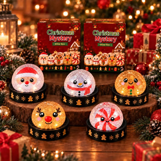 Christmas mystery blind boxes with five possible festive dumpling squishy characters