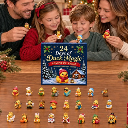 Family lifestyle example with Duck Magic calendar and duck figures