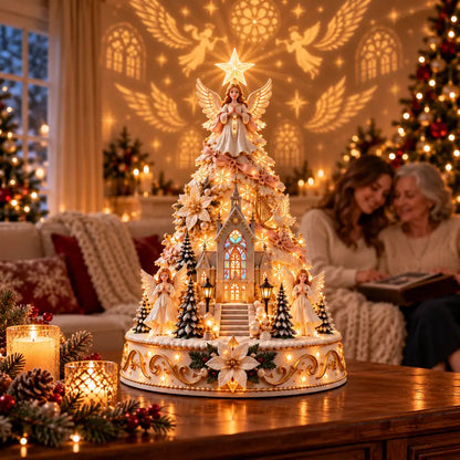 Angel Chapel Lightscape Tree with a mother and daughter sharing holiday memories