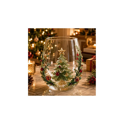 Christmas tree decorated 300 ml glass