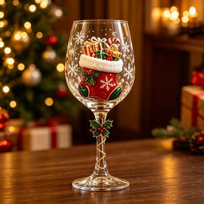 Christmas stocking wine glass corresponding to Socks option