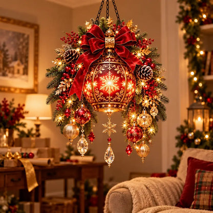 Royal Christmas hanging decoration in a warm home setting