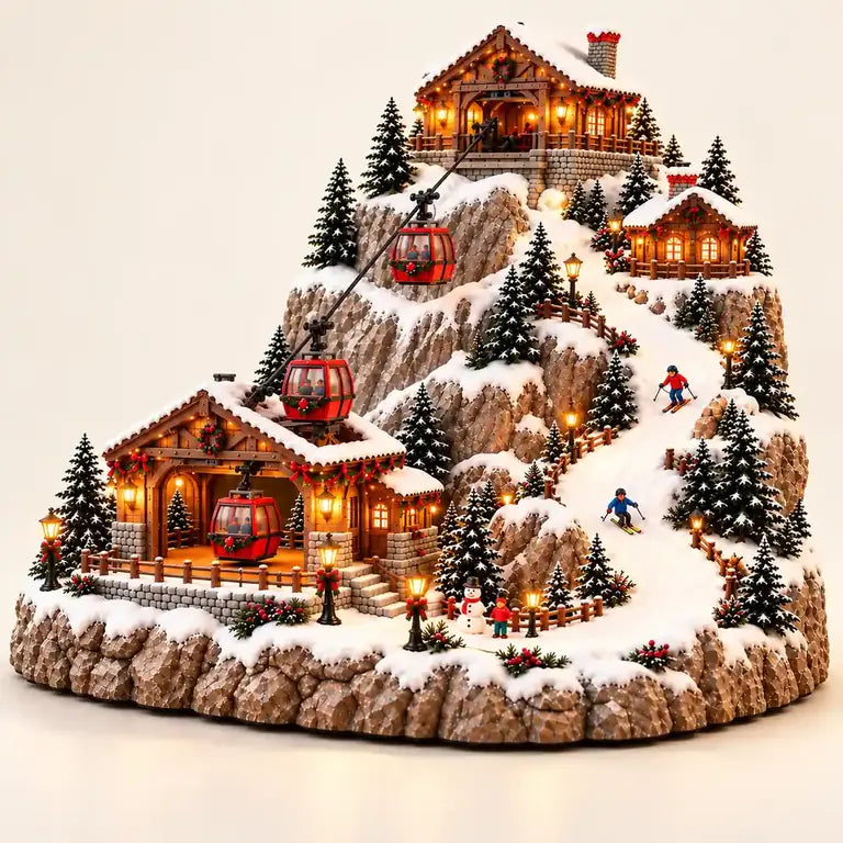 Alpine Christmas Ski Village Display — studio