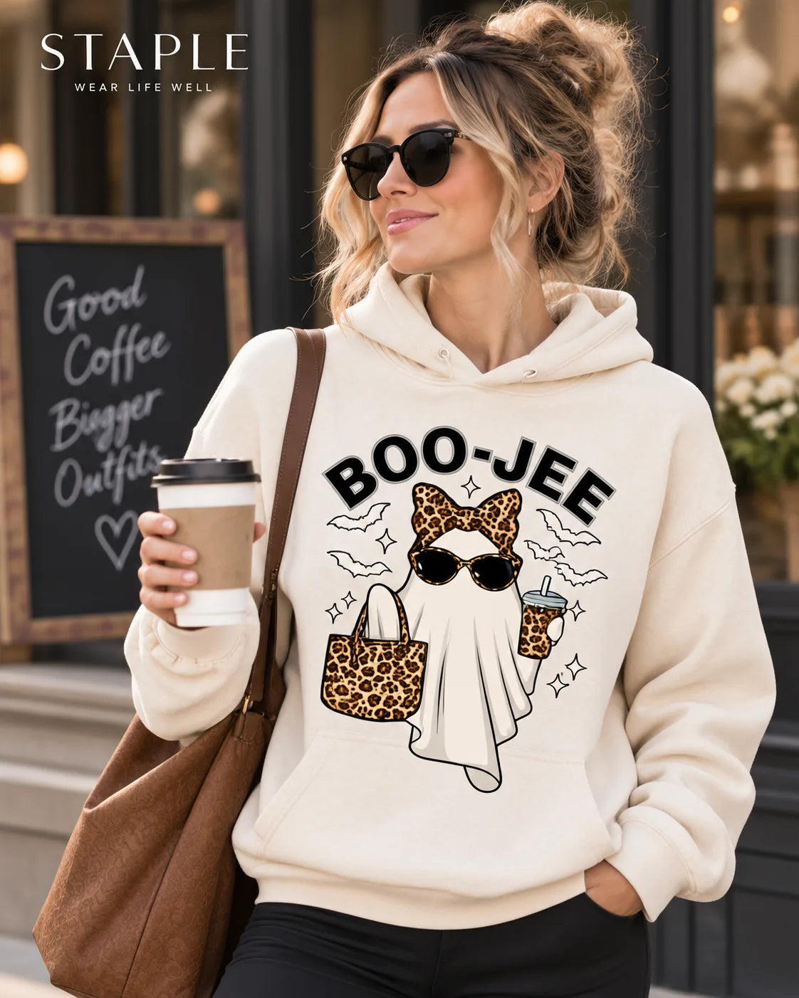 The BOO-JEE™ Leopard Ghost Halloween Graphic Top
