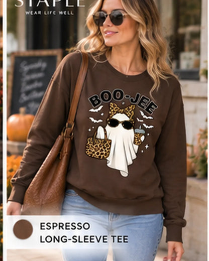 The BOO-JEE™ Leopard Ghost Halloween Graphic Top
