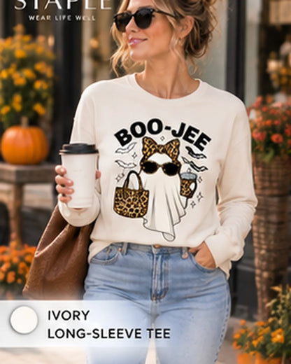 The BOO-JEE™ Leopard Ghost Halloween Graphic Top