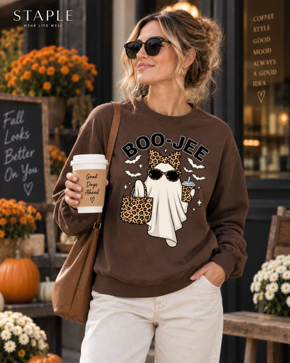 The BOO-JEE™ Leopard Ghost Halloween Graphic Top