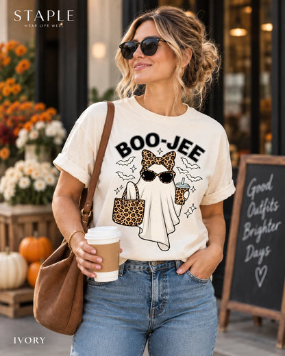 The BOO-JEE™ Leopard Ghost Halloween Graphic Top