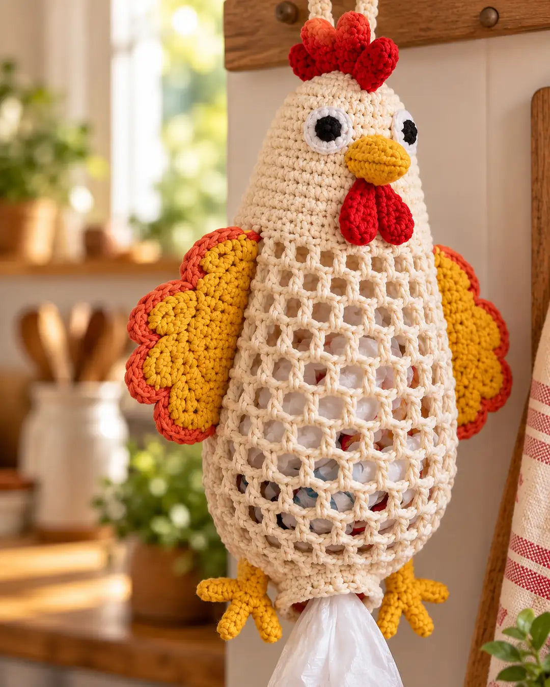 Crochet Animal Bag Holder DIY Kit — detail