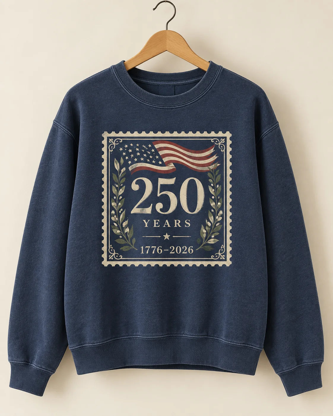 Heritage 250 — 1776–2026 Commemorative Crewneck Sweatshirt — artwork detail mockup