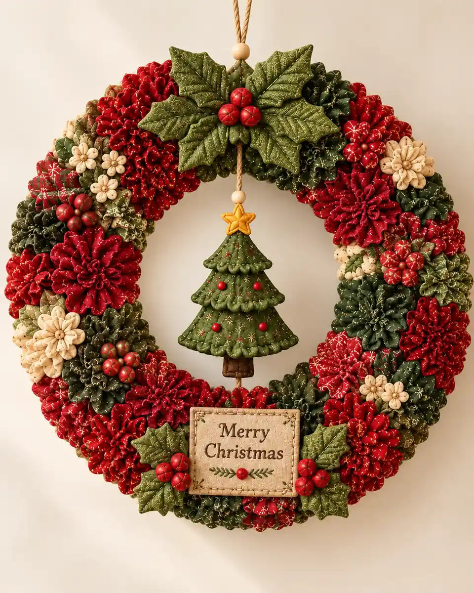 DIY 3D Fabric Poke Christmas Wreath Kit — studio