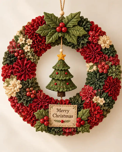 DIY 3D Fabric Poke Christmas Wreath Kit — studio