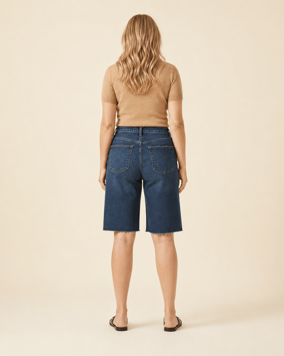 STAPLE Shorts The Seamed™ Long Denim Bermuda Short Women’s Long Denim Bermuda Shorts | STAPLE