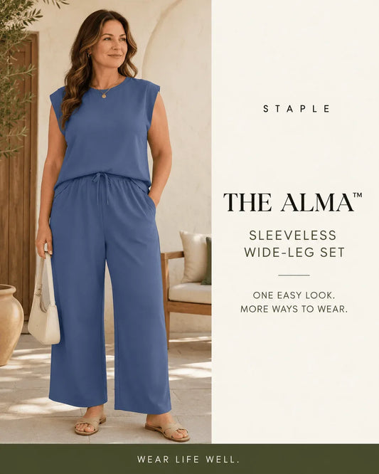 The Alma™ Sleeveless Wide-Leg Set