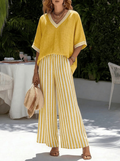 The Coastline™ Striped V-Neck Set