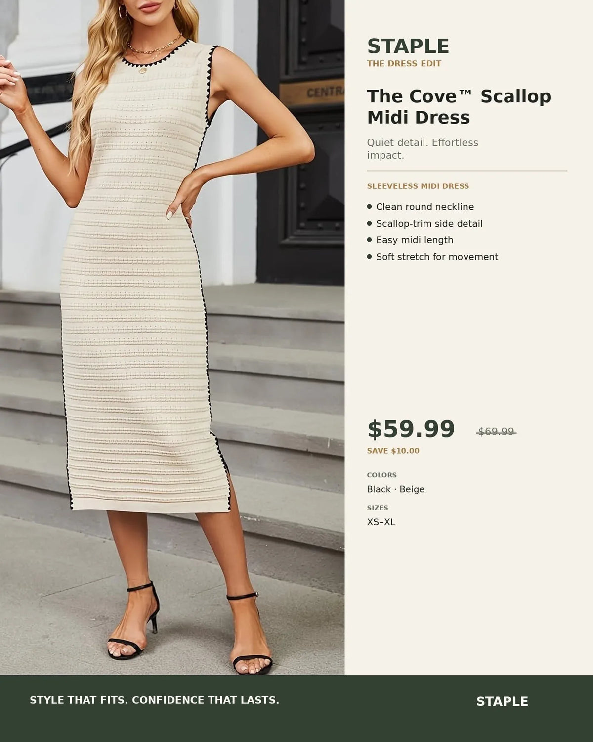 The Cove™ Scallop Midi Dress