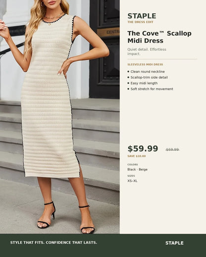 The Cove™ Scallop Midi Dress