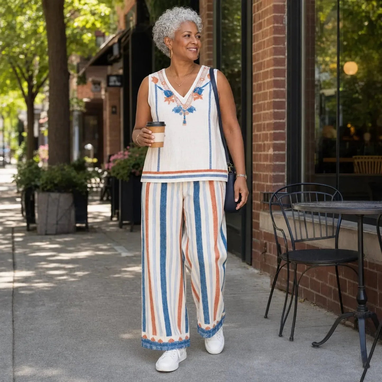 The Dayaway™ Printed Wide-Leg Set