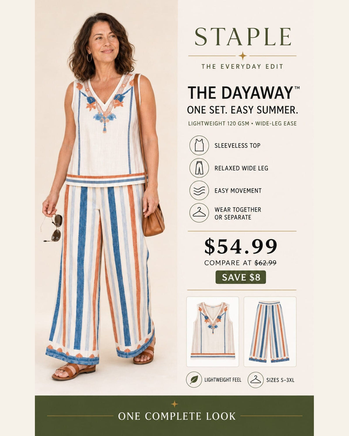 The Dayaway™ Printed Wide-Leg Set