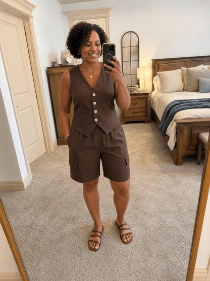 The Everyday Vest & Cargo Bermuda Set