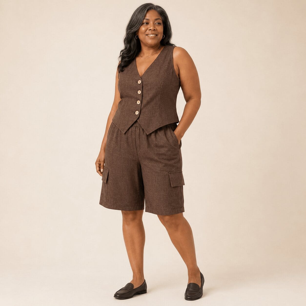 The Everyday Vest & Cargo Bermuda Set