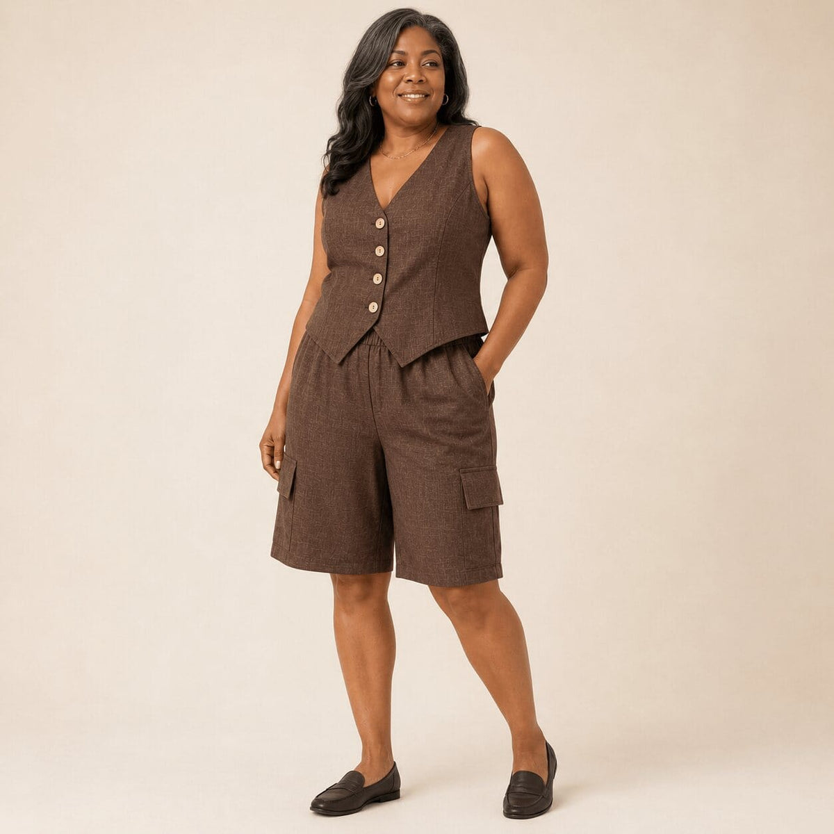 The Everyday Vest & Cargo Bermuda Set