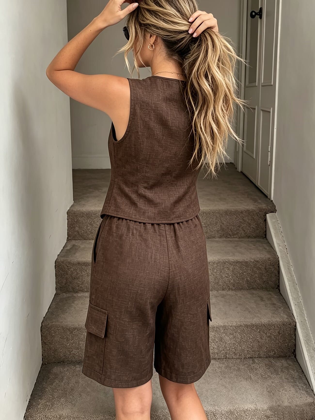 The Everyday Vest & Cargo Bermuda Set