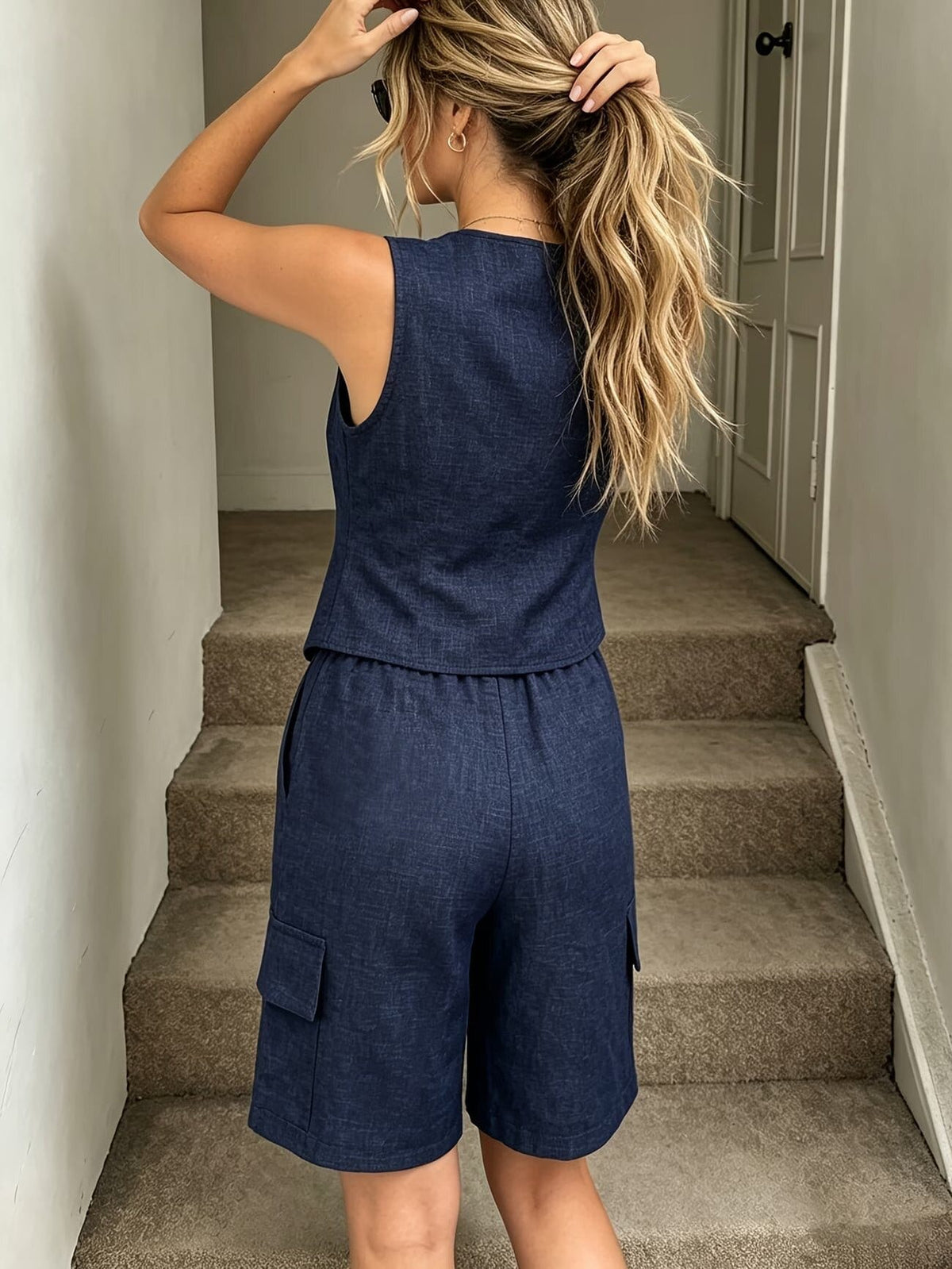 The Everyday Vest & Cargo Bermuda Set