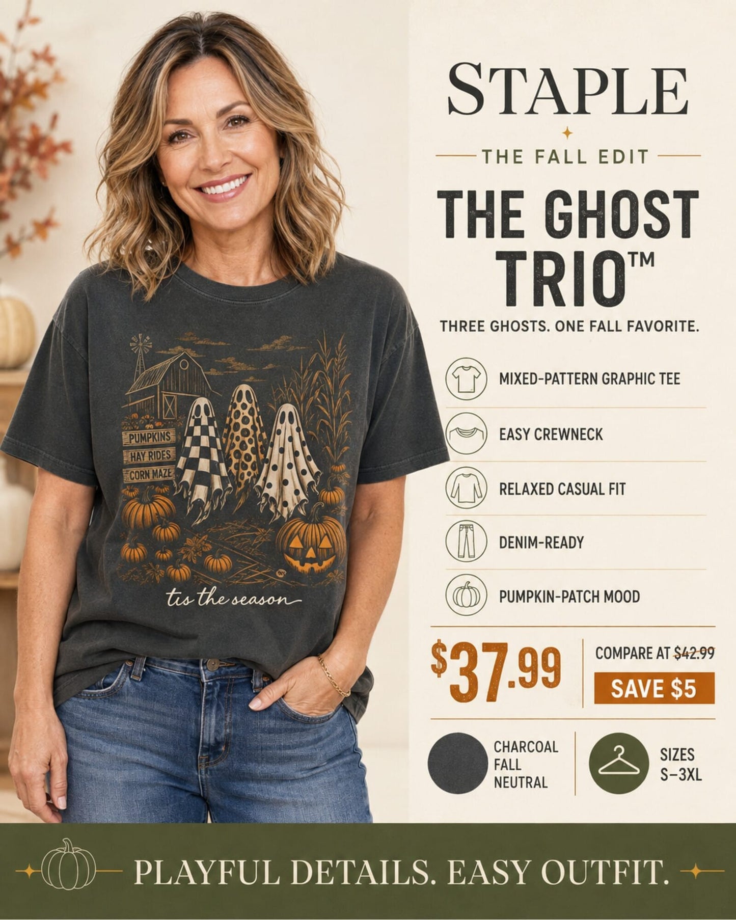 The Ghost Trio™ Fall Graphic Tee