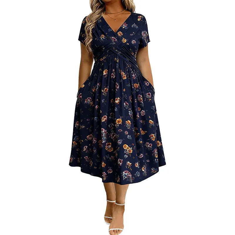 The Meadowline™ Twist-Front Midi Dress
