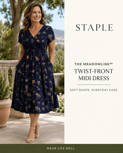 The Meadowline™ Twist-Front Midi Dress