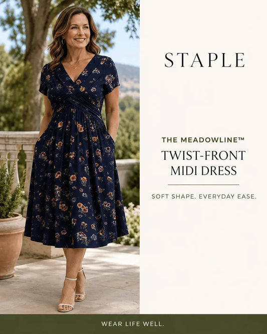 The Meadowline™ Twist-Front Midi Dress
