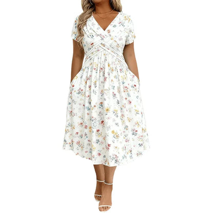 The Meadowline™ Twist-Front Midi Dress