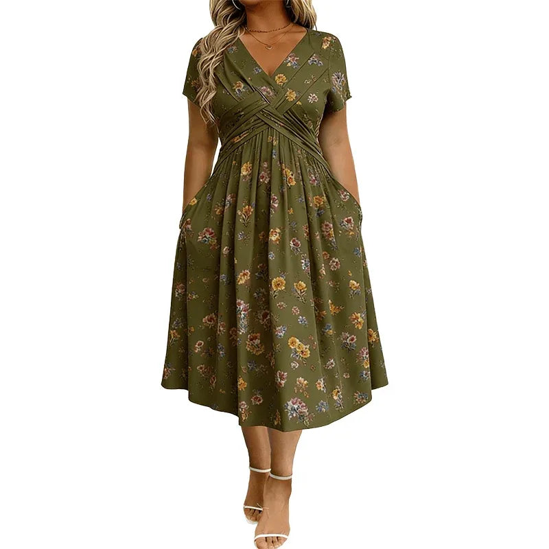 The Meadowline™ Twist-Front Midi Dress