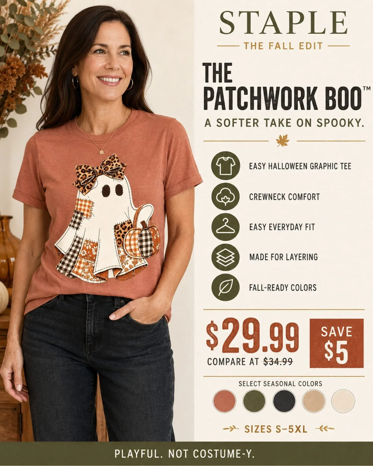 The Patchwork Boo™ Halloween Tee