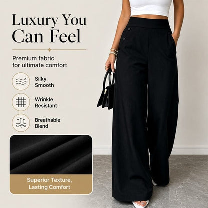 The Poise™ Side-Button Wide-Leg Trouser