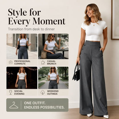 The Poise™ Side-Button Wide-Leg Trouser