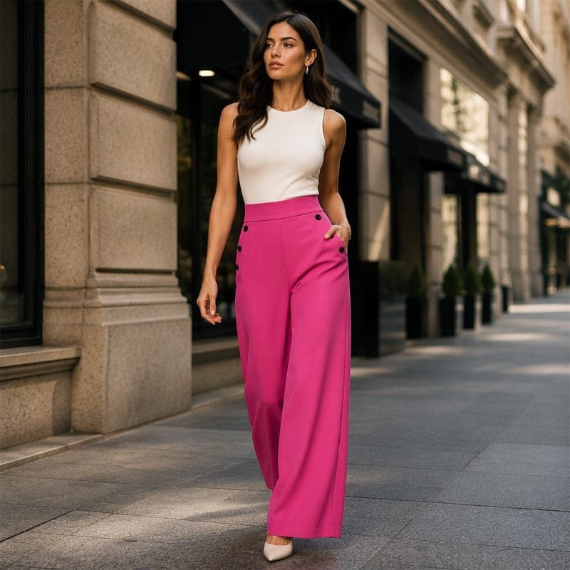 The Poise™ Side-Button Wide-Leg Trouser